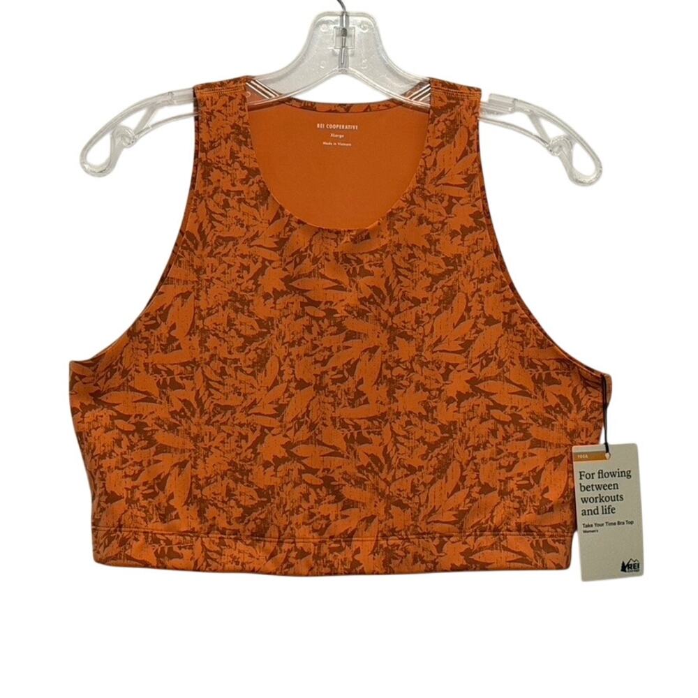 REI CO-OP Take Your Time Textured Bra Top Fresh Terracotta  Womens XL